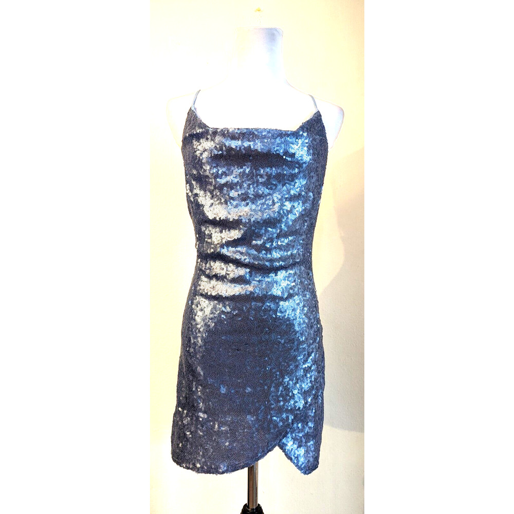 Urban Outfitters Blue Sequin Mini Dress